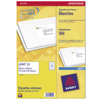 AVERY QUICK-DRY INKJET LABELS WHITE 38.1 X 21.2MM - BOX OF 1625 LABELS