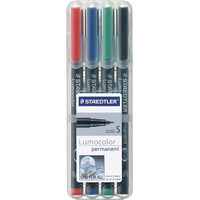 Staedler Lumocolor OHP permanens marker, szuper vékony S, 4 szín/csomag