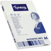 LYRECO MULTI-PURPOSE WHITE LABELS 199.6 X 143.5MM - BOX OF 200 (WITH SELVEDGE)