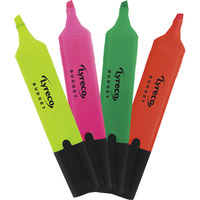 LYRECO BUDGET HIGHLIGHTERS ASSORTED COLOURS - WALLET OF 4