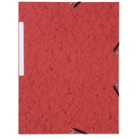 LYRECO PRESSBOARD RED A4/FOOLSCAP 3-FLAP FILES WITH ELASTIC - PACK OF 10