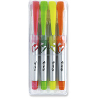 LYRECO PENSTYLE HIGHLIGHTER LIQUID INK ASSORTED - BOX OF 4