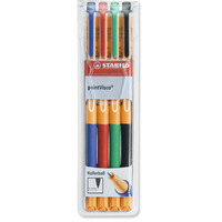 STABILO POINT VISCO ROLLERBALL GEL INK ASSORTED COLOURS - BOX OF 4