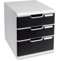 EXACOMPTA MODULO 3 DRAWERS UNIT BLACK