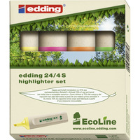 Edding EcoLine 24 korostuskynä viisto 2-5mm värilajitelma, 1 kpl=4 kynää