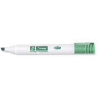 LYRECO CHISEL TIP GREEN WHITEBOARD MARKERS - BOX OF 10