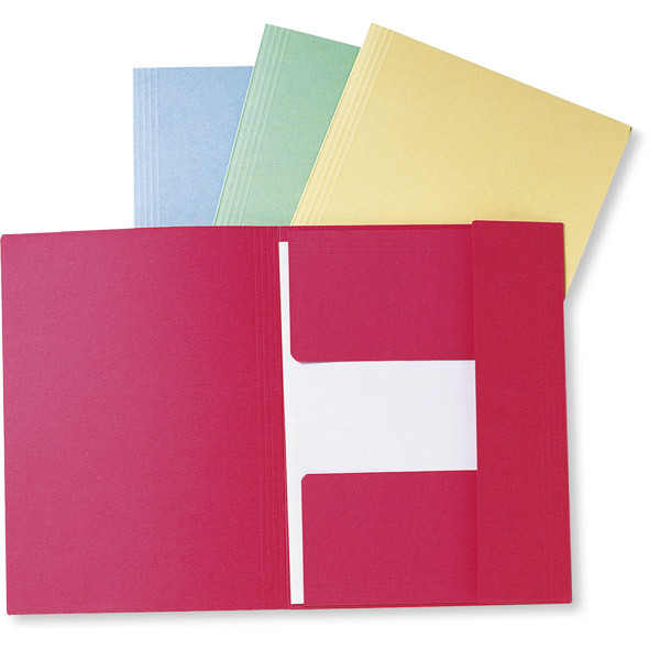 Lyreco 3-flap folders A4 cardboard 280g blue - pack of 50