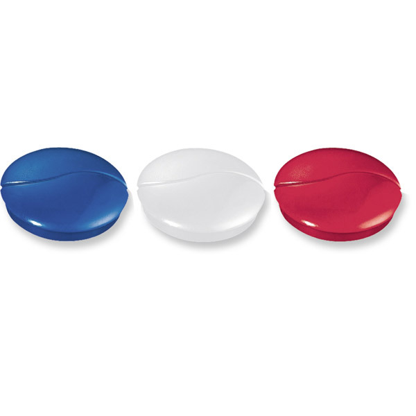 Lyreco round magnets 27mm assorted color magnets  - box of 6