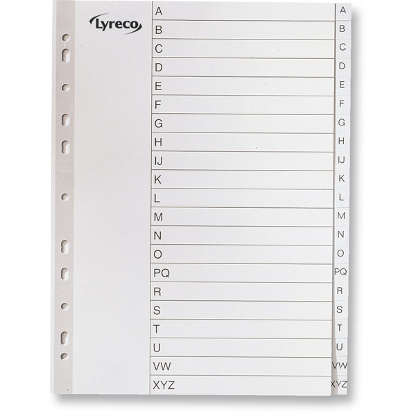 Lyreco alfabetische tabbladen PP 11-gaats