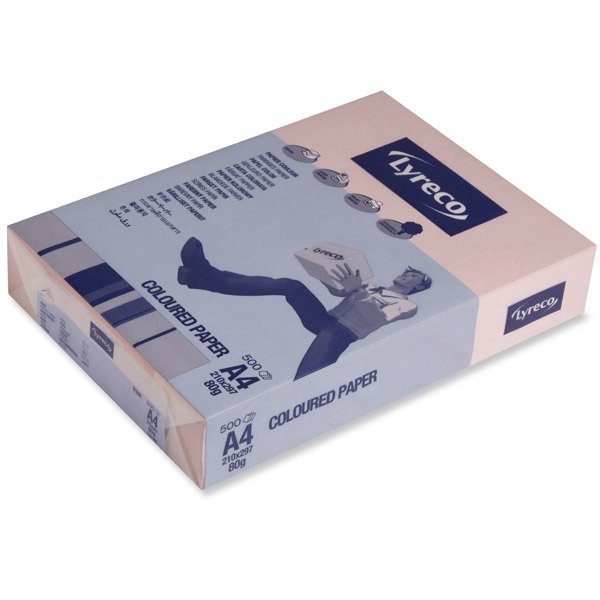 LYRECO PASTEL TINTED PINK A4 PAPER 80GSM - PACK OF 1 REAM (500 SHEETS)