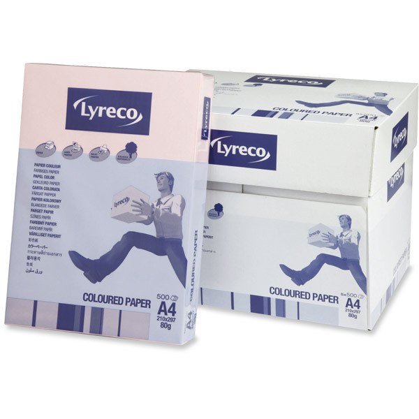 Lyreco coloured paper A4 80g pink - pack of 500 sheets