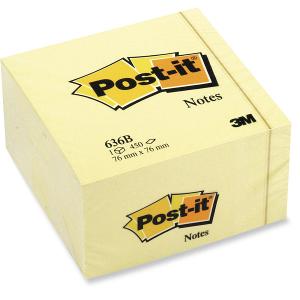 Cubo de 450 notas adhesivas Post-it color amarillo Dimensiones 76x76mm