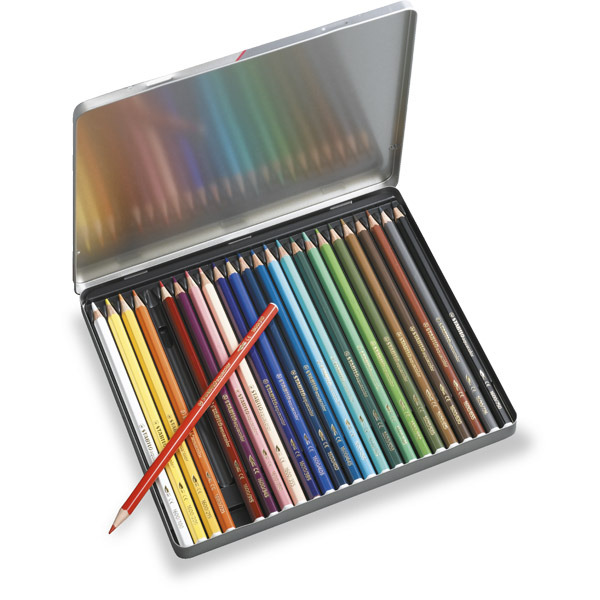 Crayon de couleur Stabilo Aquacolor - coloris assortis - boîte de 24