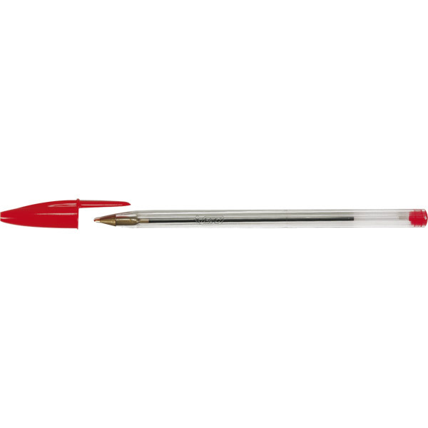 Bic Cristal ballpoint pen capped medium red

