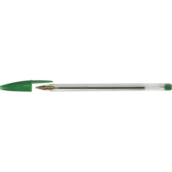 Bic Cristal ballpoint pen capped medium green