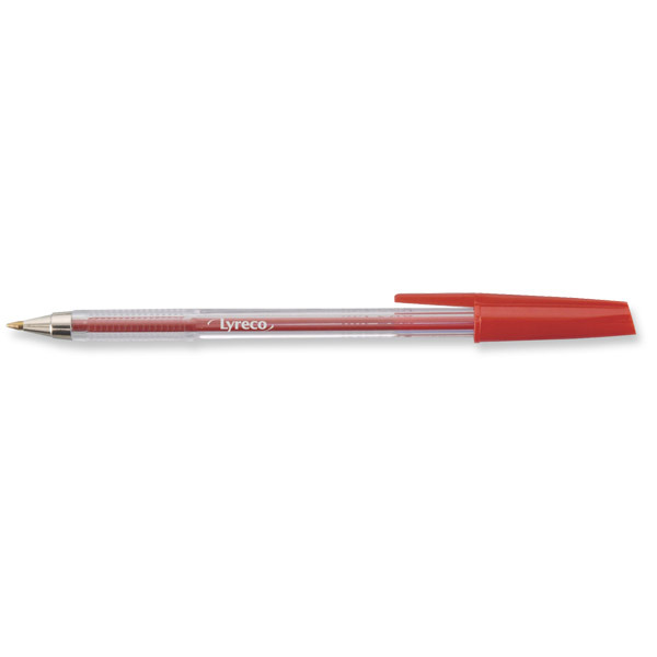 Bolígrafo desechable no retráctil LYRECO Orbit color rojo