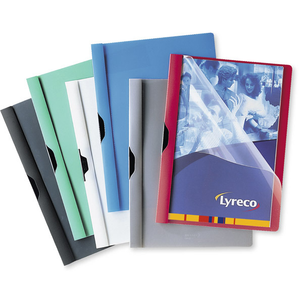 Lyreco fém-klippes mappa, kék, 30 lap, 5 darab/csomag