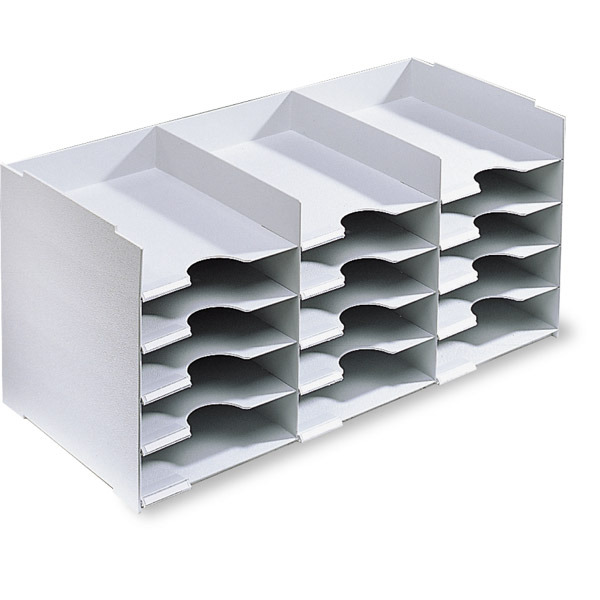 HORIZONTAL ORGANISER WITH 15 COMPARTMENTS 313 X 670 X 304MM - LIGHT GREY
