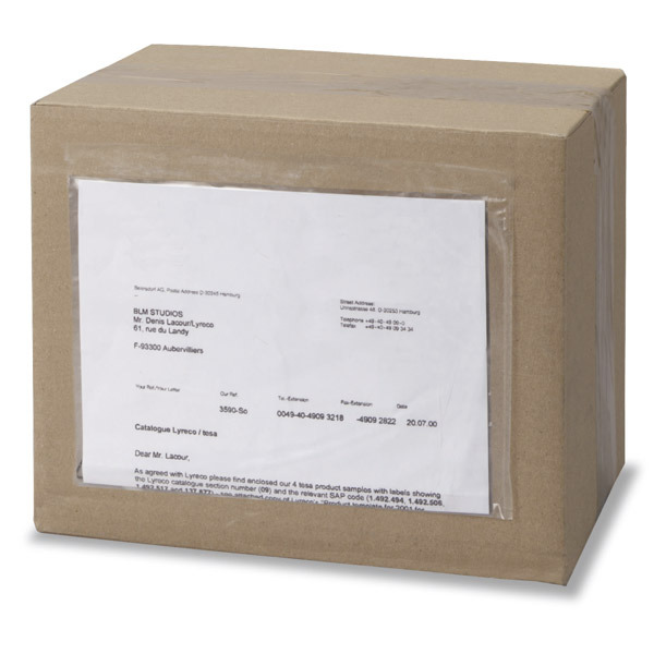 Tenza self-adhesive packing list pockets 165x122mm plain - box of 1000