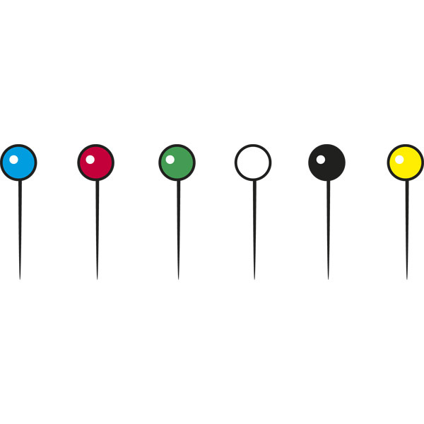 Pack de 100 agujas de señalización esféricas en colores surtidos
