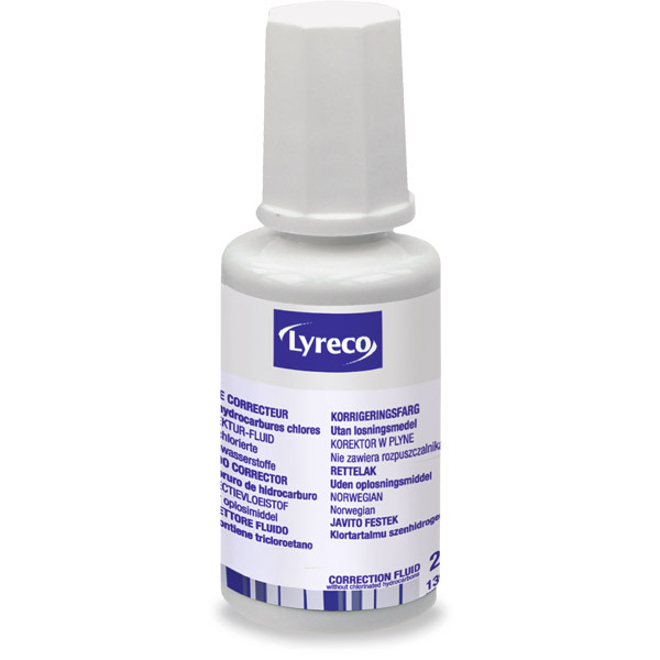 Lyreco Correction fluid - bottle 20 ml - Box of 10
