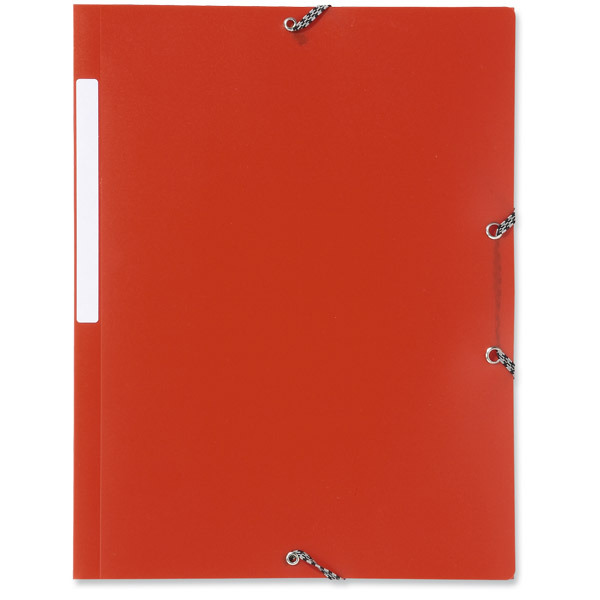 Lyreco Polypropylene Red A4/Foolscap 3-Flap Files With Elastic - Pack Of 10