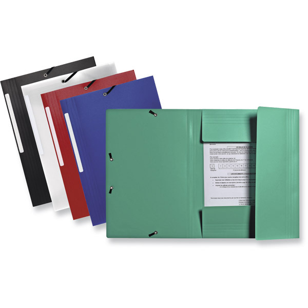 LYRECO POLYPROPYLENE RED A4/FOOLSCAP 3-FLAP FILES WITH ELASTIC