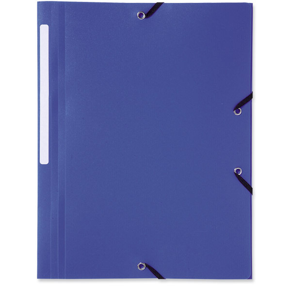 Lyreco Polypropylene Blue A4/Foolscap 3-Flap Files With Elastic - Pack Of 10