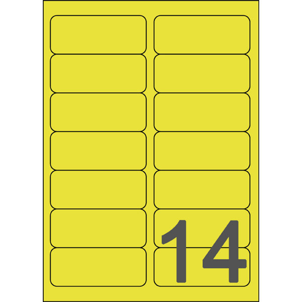 Neonové etikety Avery Zweckform, 99,1 x 38,1 mm, neon. Žluté, 350 kusů