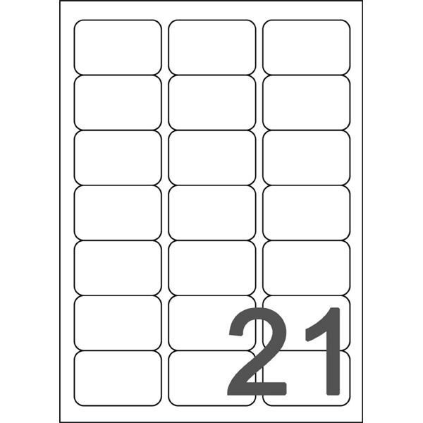 Caja de 2100 etiquetas autoadhesivas blancas AVERY L7160-100 cantos romos