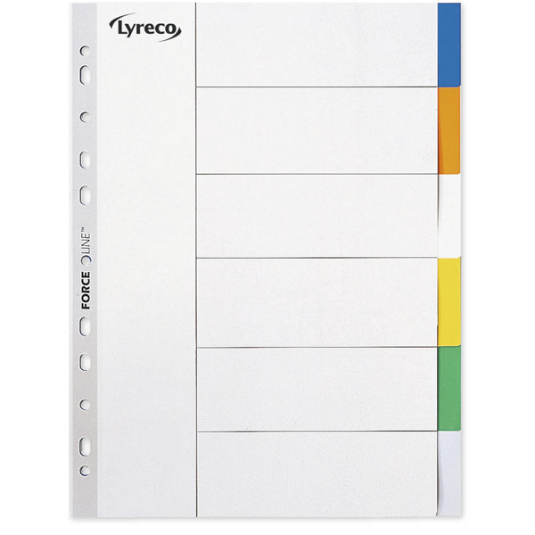 Lyreco neutral dividers 6 tabs PP 11-holes