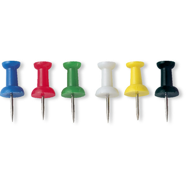 CHART DRAWING PINS ASSORTED COLOUR 10MM - BOX OF 25
