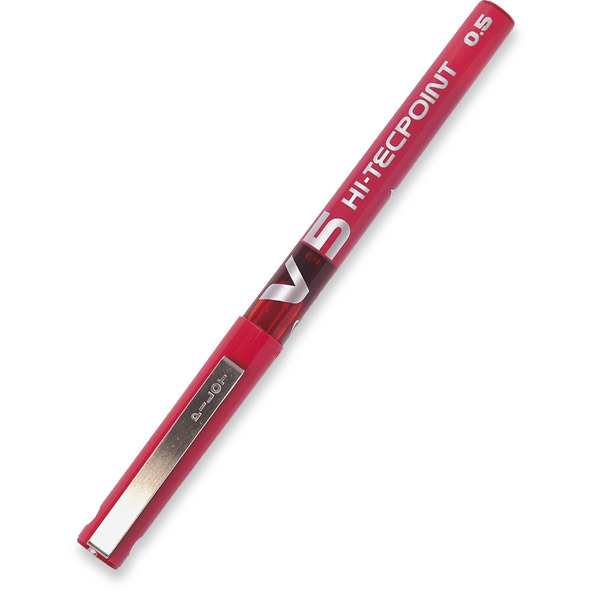 Pilot Hi-Tecpoint V5 Roller Ball Red Pens 0.3mm Line Width - Box of 12
