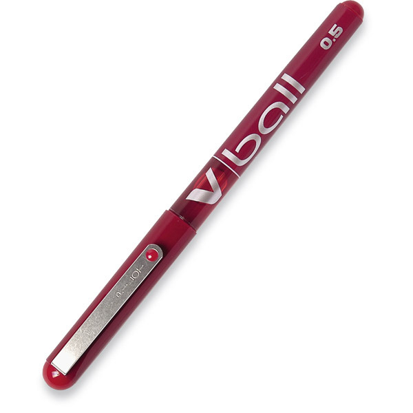 Pilot V-Ball Roller Ball Red Pens 0.3mm Line Width - Box of 12