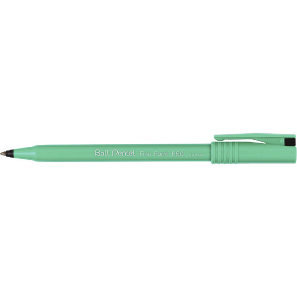 Pentel R50 Roller Ball Black Pens 0.4mm Line Width - Box of 12