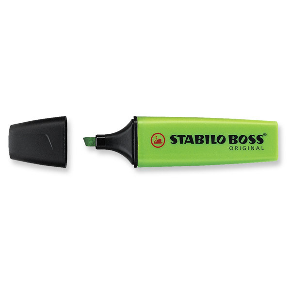 Marcador fluorescente cor verde STABILO BOSS