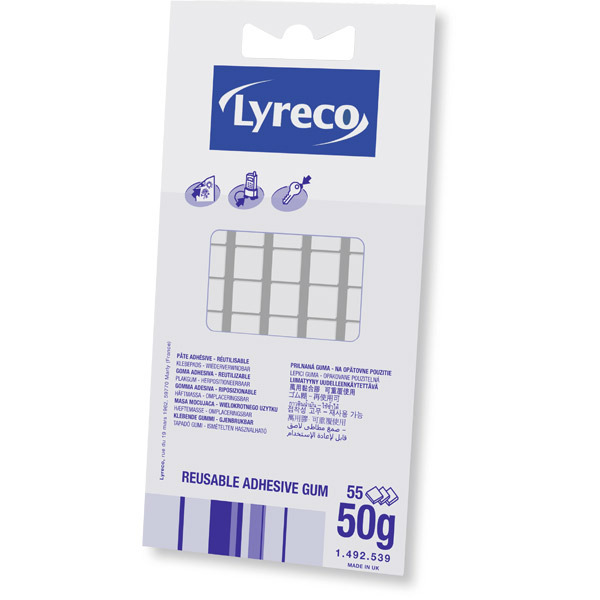 Pack de 55 puntos de goma adhesiva LYRECO de 50g