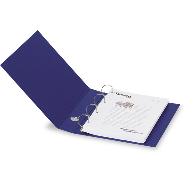 Carpeta de 4 anillas  cartón forrado en PP  A4  color azul  LYRECO