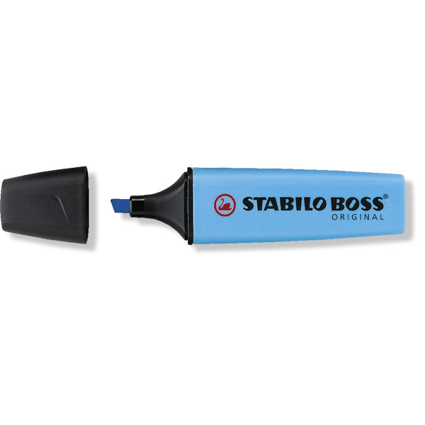 Marcador fluorescente cor azul STABILO BOSS