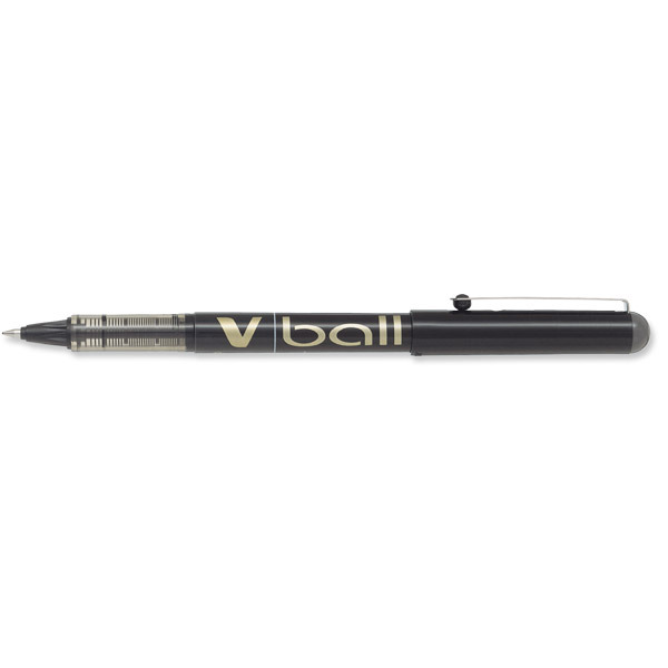 PILOT V-BALL ROLLER BALL BLACK PENS 0.5MM LINE WIDTH - BOX OF 12