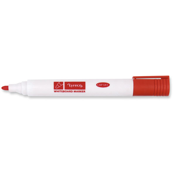 LYRECO BULLET TIP RED WHITEBOARD MARKERS