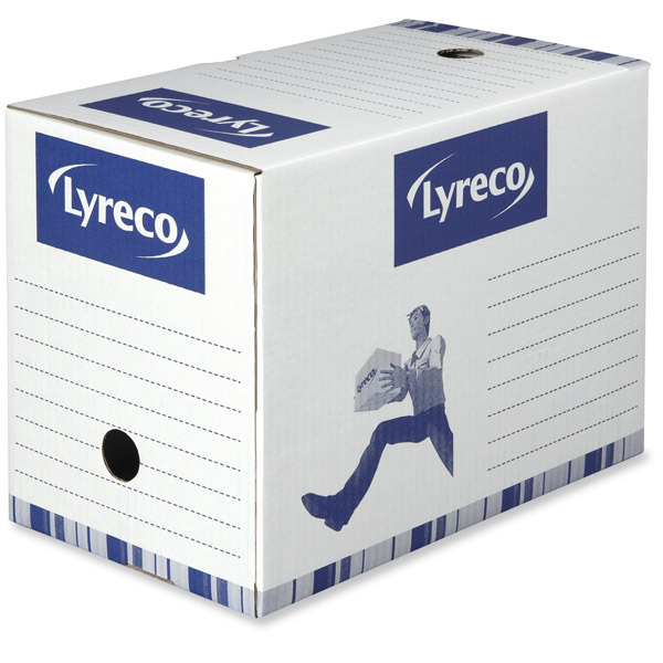Caja archivo definitivo  blanco-azul  lomo 200mm  formato A4  LYRECO