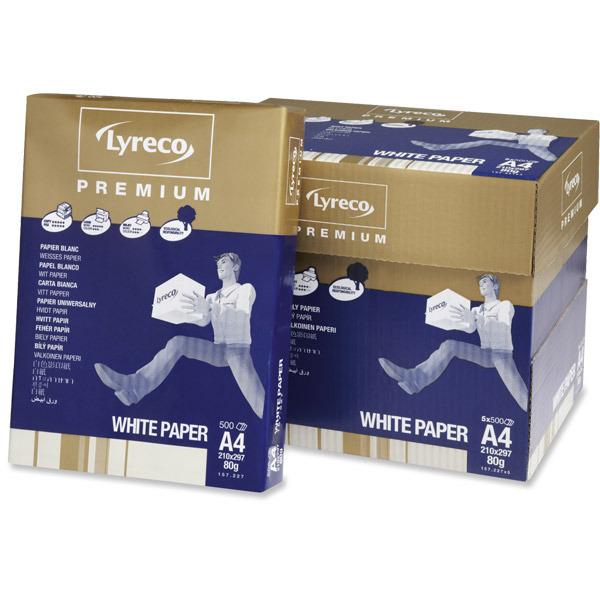 Lyreco Premium wit papier A4 80g - 1 doos = 5 pakken van 500 vellen