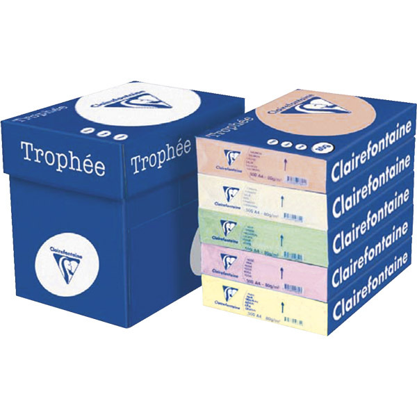 TROPHEE PASTEL COLOURED PAPER A4 80G PINK- REAM OF 500 SHEETS
