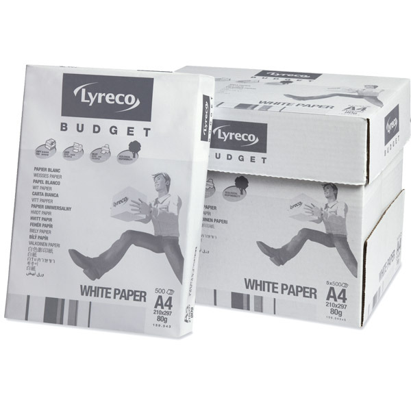 Caj 5 paquetes 500 hojas papel LYRECO BUDGET A4 80g/m2 blanco MA