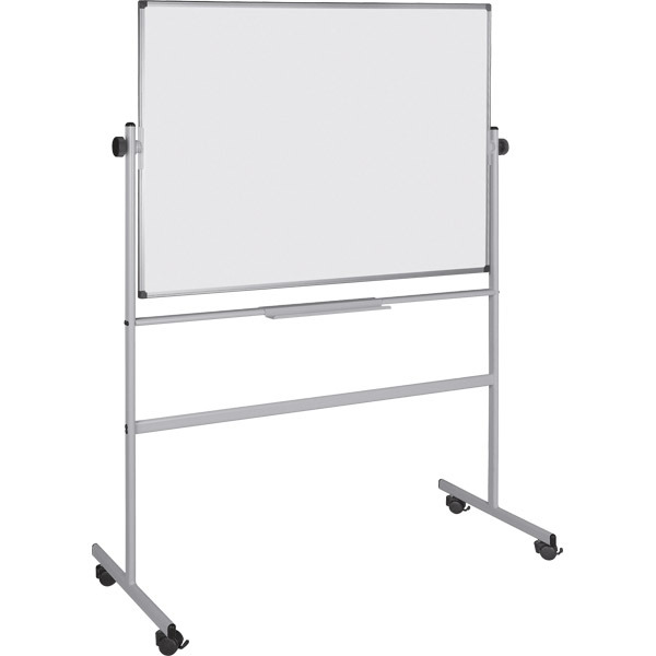 Tableau blanc mobile Bi-Office - pivotant - magnétique - 120 x 150 cm