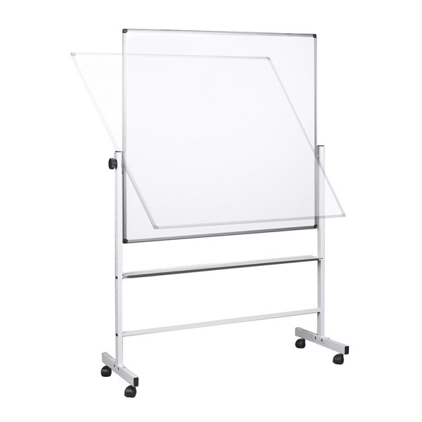 Tableau blanc mobile Bi-Office - pivotant - magnétique - 120 x 150 cm