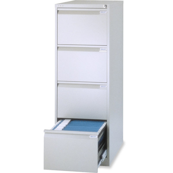 Bisley Premium filing cabinet for suspension files 4 drawers H132 cm grey