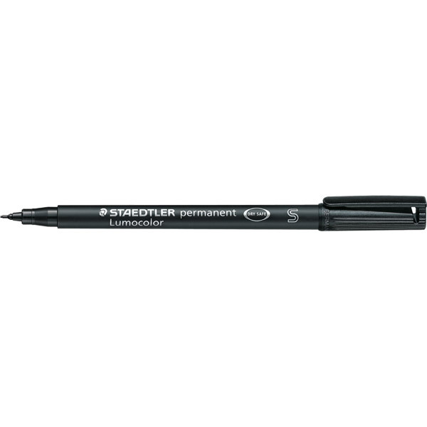 Staedtler Lumocolor Permanent Pens Super Fine Fine Black - Box of 10