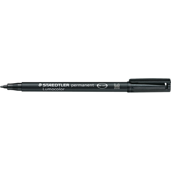 Staedtler Lumocolor Permanent Pens Medium Black - Box of 10